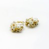 Boucles d'Oreilles Pompadour creme