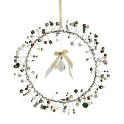 Dekoration FUNKEL Kranz silver