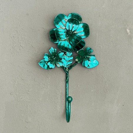 Wall hook Metallic Sparkle turquoise