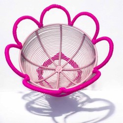 Korb Woven Muster pink R