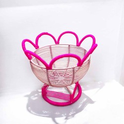 Korb Woven Muster pink R