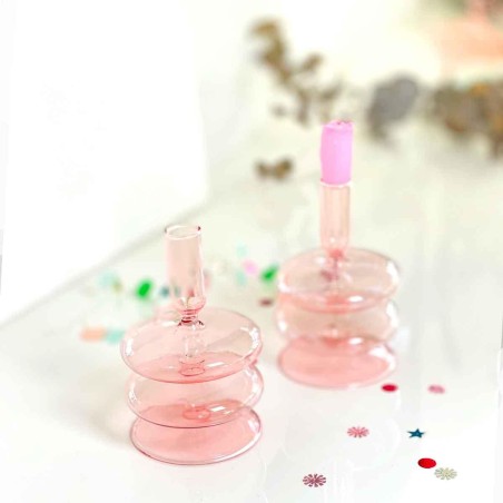 Bougeoir Glas rose - SALE