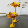 Candle Holder Lotus Metallic Shine gold Set2