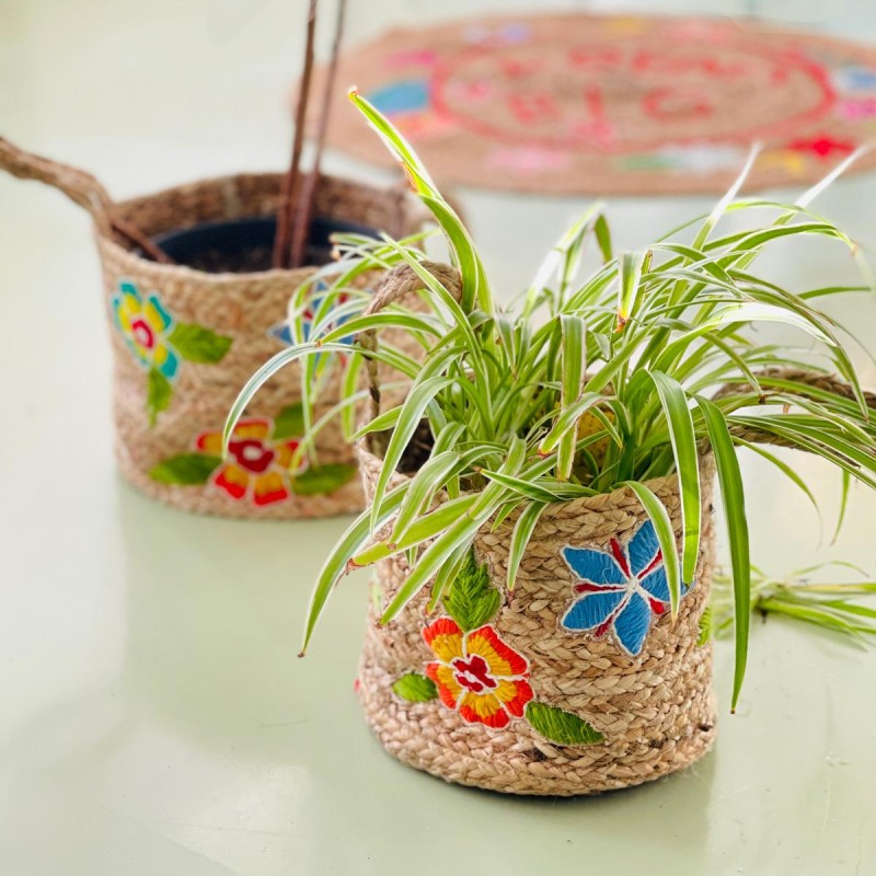 Panier Jute flowers
