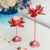 Candle Holder Lotus Metallic Shine apricot Set