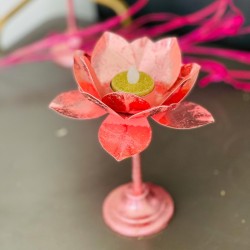 Candle Holder Lotus Metallic Shine apricot Set
