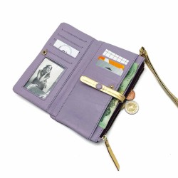 Portemonnaie HK zip Leder Code plum