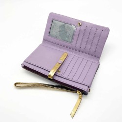 Portemonnaie HK zip Leder Code plum