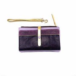 Portemonnaie HK zip Leder Code plum