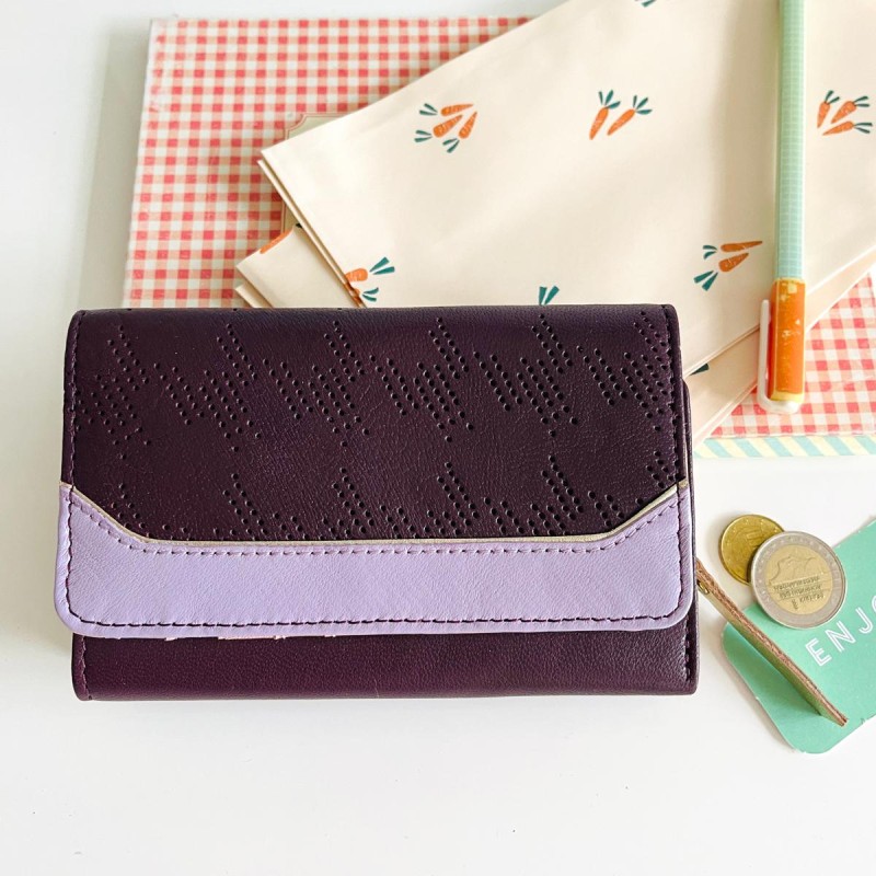 Porte-monnaie CODE Cuir DW plum