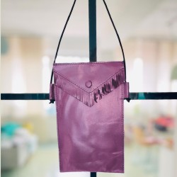 Handytäschchen Leder Basic pinkmetallic