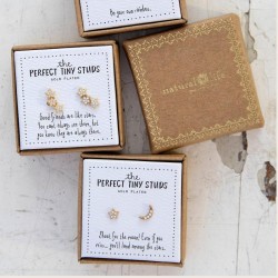 Boucles d'Oreilles Tiny Studs Star & Moon
