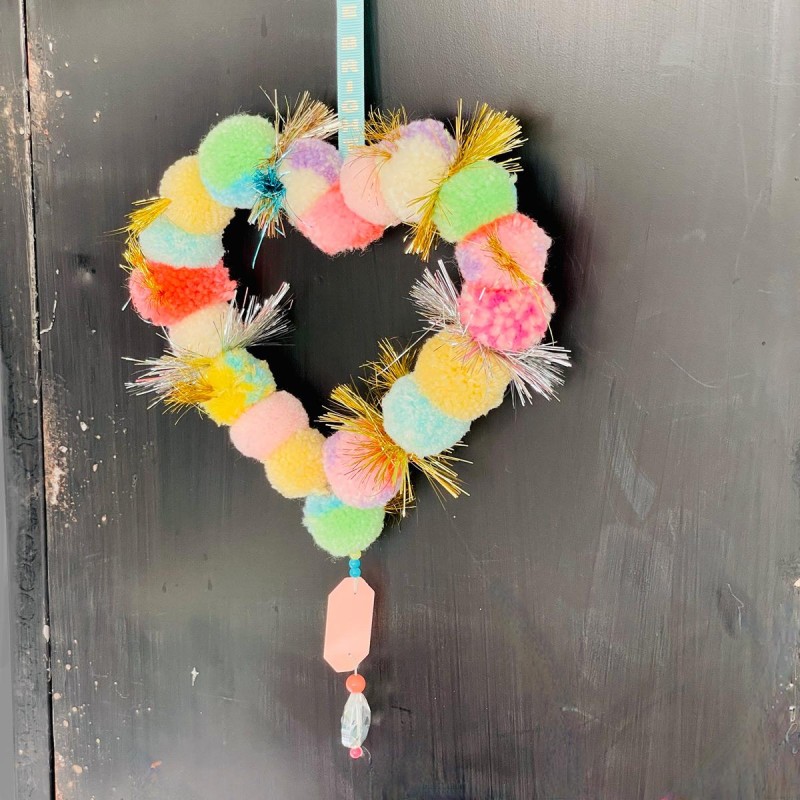 Dekoration Pompom Heart S