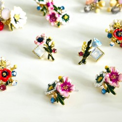 Earrings Pompadour flower rose
