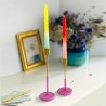 Candle holder Flower Glitter ltpink-gold Set/2