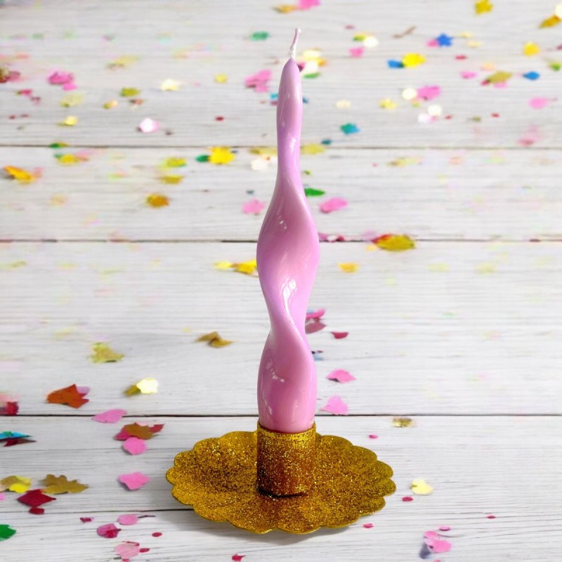 Bougeoir Flower Glitter gold