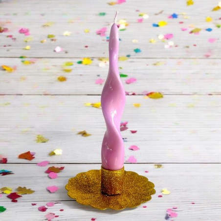 Bougeoir Flower Glitter gold