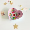 Trinket Dish heart folk flower ltpink