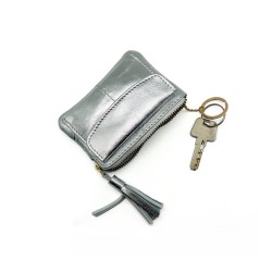 Portemonnaie Mini Zip Cardholder Metallic silver