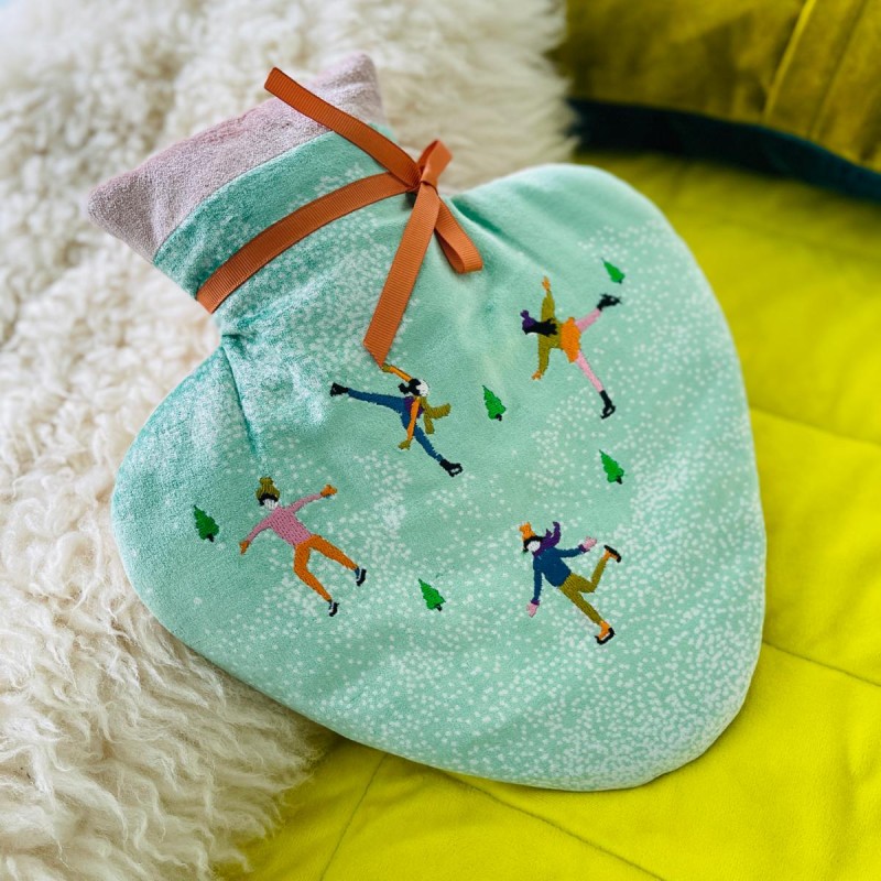 Bouillotte Coeur Velours ICE mint