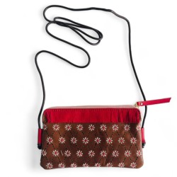 Handytäschchen Leder Buffalo Fringe coffee