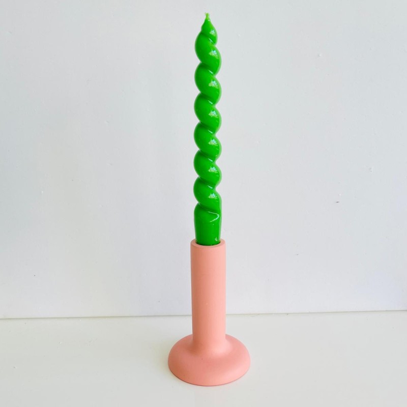Bougeoir béton tube apricot