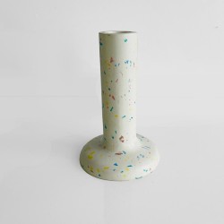 Candle holder concrete tube speckle