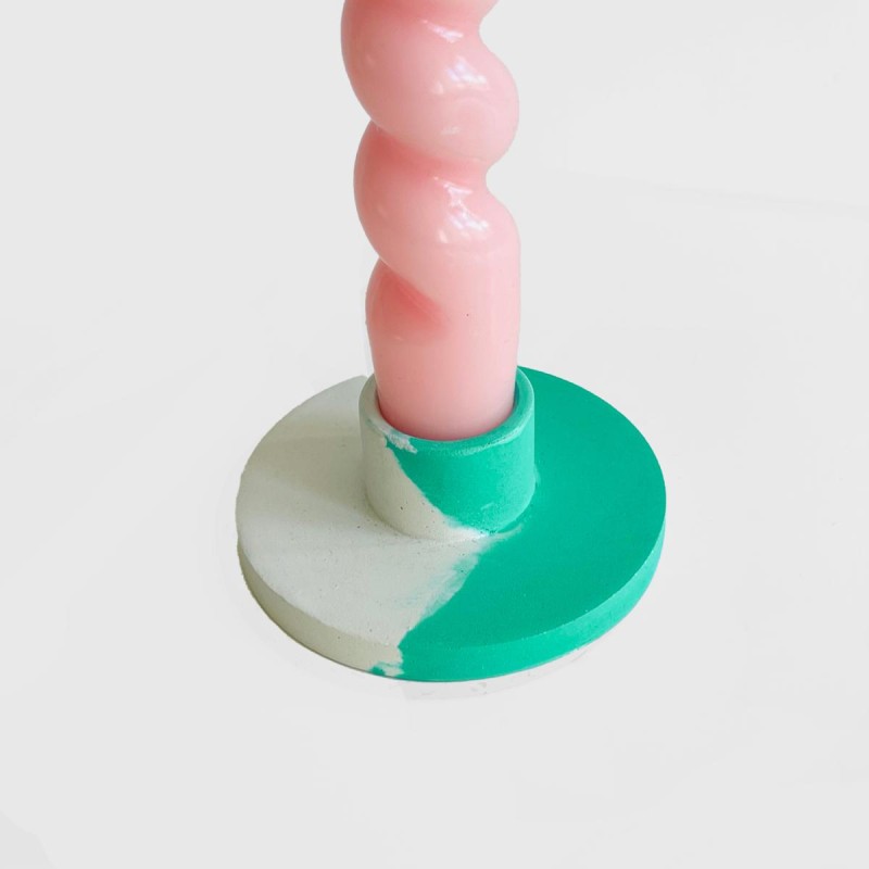 Bougeoir béton rond sm mint