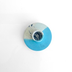 Candle holder concrete round sm ltblue