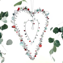 Decoration FUNKEL Heart-2 silverred
