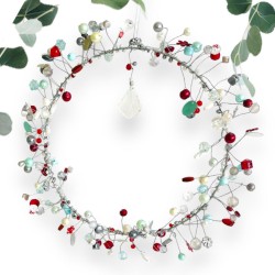 Decoration FUNKEL Kranz silver R
