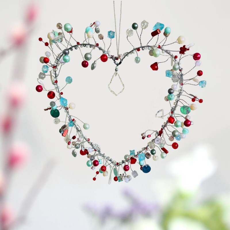 Decoration FUNKEL Herz silverred