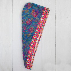 Serviette à cheveux en microfibre - Teal Floral