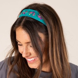 Serre-tête Embroidered Turquoise