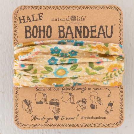 Headband and headband Boho Half Bandeau Mandala Light Grey