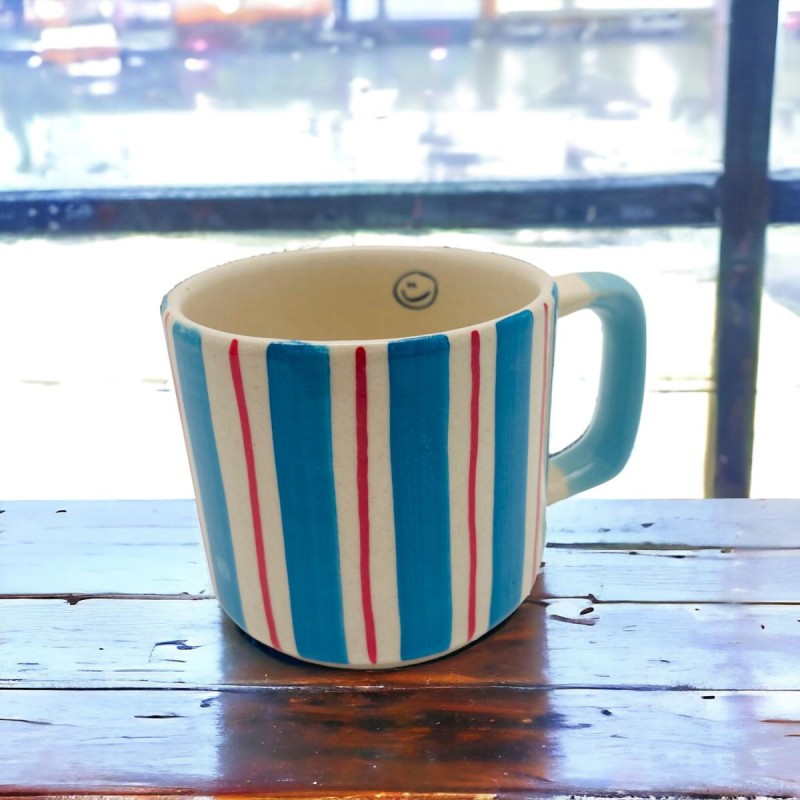 Mug S stripe blue