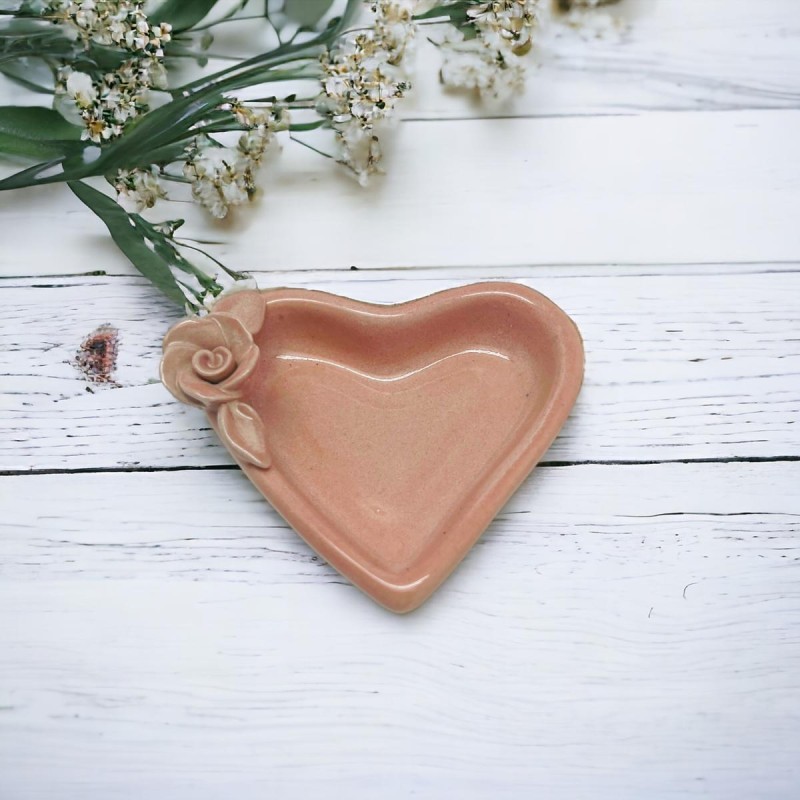 Vide-Poche céramique organic heart S rose