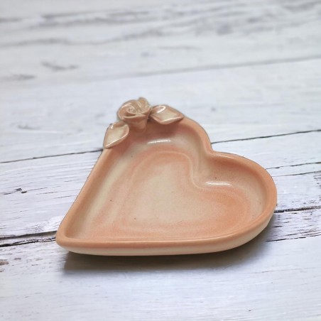 Vide-Poche Céramique organic heart L rose