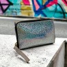 Mini Portemonnaie Leather Smiley metallic silver