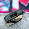 Mini zip Portemonnaie Leder Arc black gold