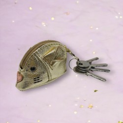 Schlüsseltäschchen Cashmouse Leder gold