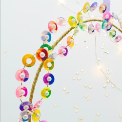 Decoration FUNKEL Flower Circle multi sparkle