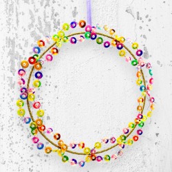 Decoration FUNKEL Flower Circle multi sparkle