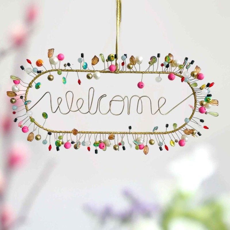 Dekoration FUNKEL Welcome oval multi sparkle