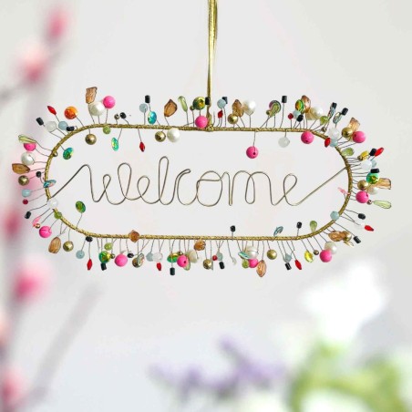 Dekoration FUNKEL Welcome oval multi sparkle