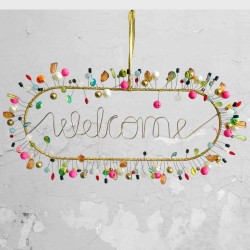 Decoration FUNKEL Welcome oval multi sparkle