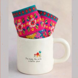 Coffret cadeau tasse et chaussettes you make the world