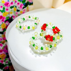 Bague élastique Flower col mix