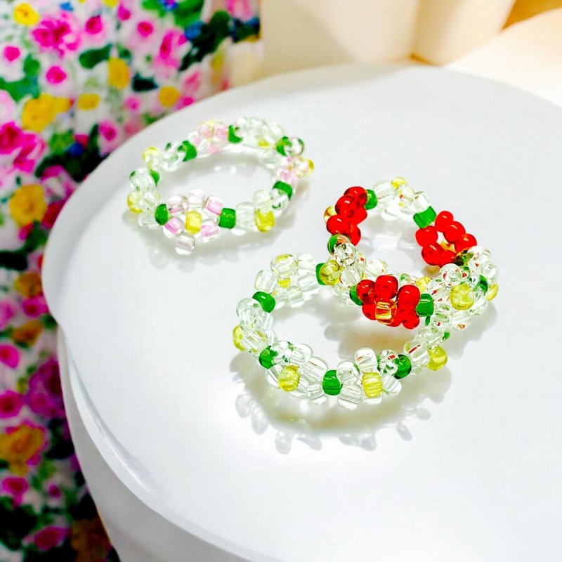 Bague élastique Flower col mix