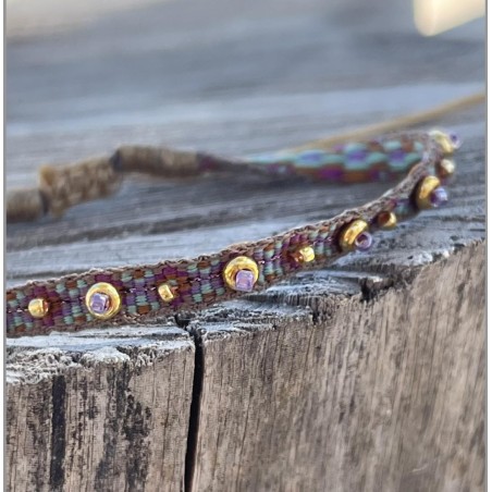 Bracelet Tissé Tape violagold lilac